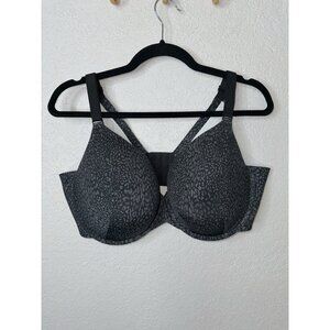 Lane Bryant CACIQUE Bra Lightly Lined Padded T-Shirt Underwire Black Grey  44D I